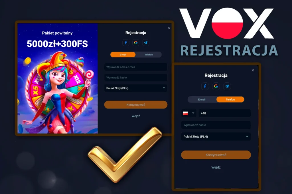 Proces rejestracji w Vox Casino